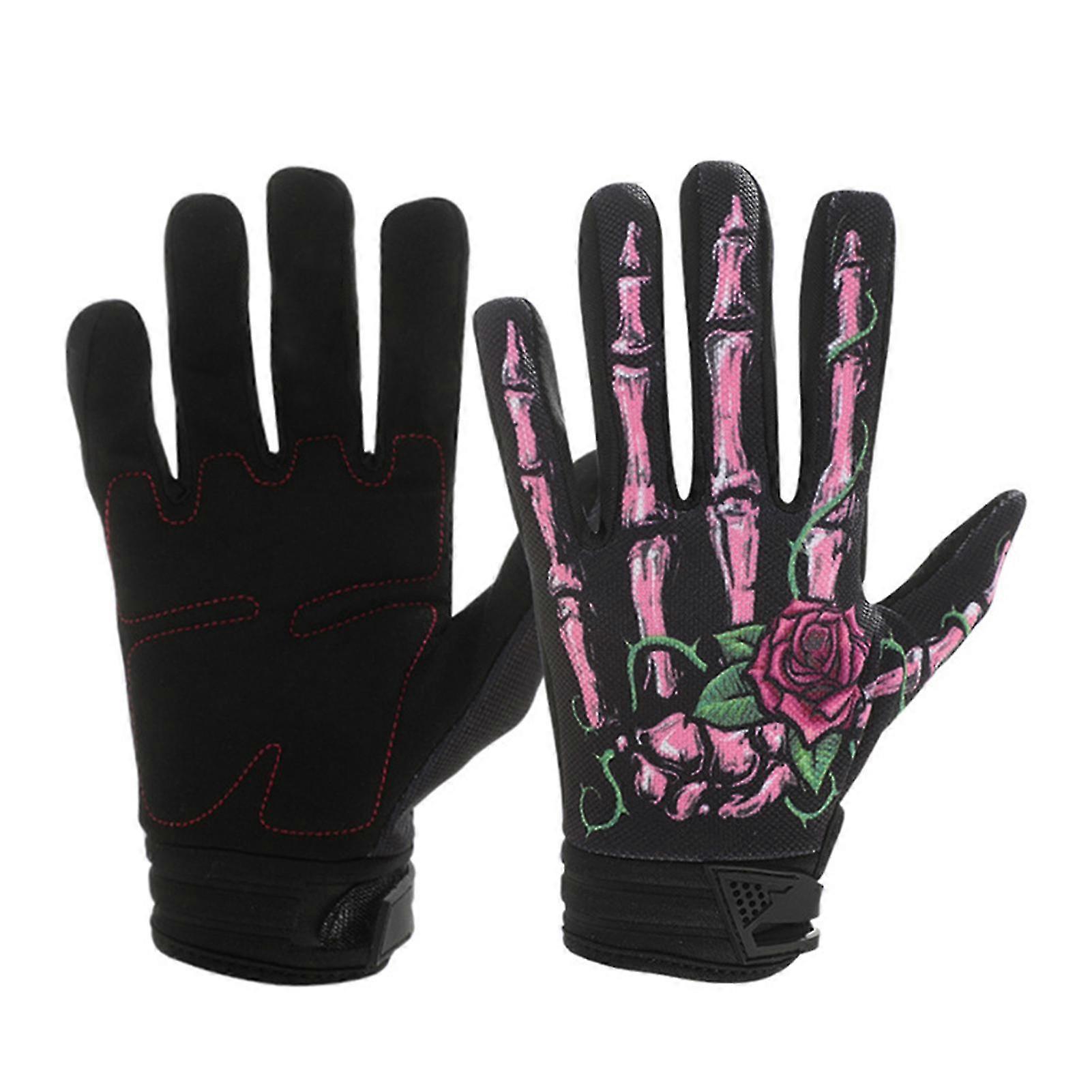Breathable riding gloves for motorcycle - touchscreen anti-slip skeleton pattern