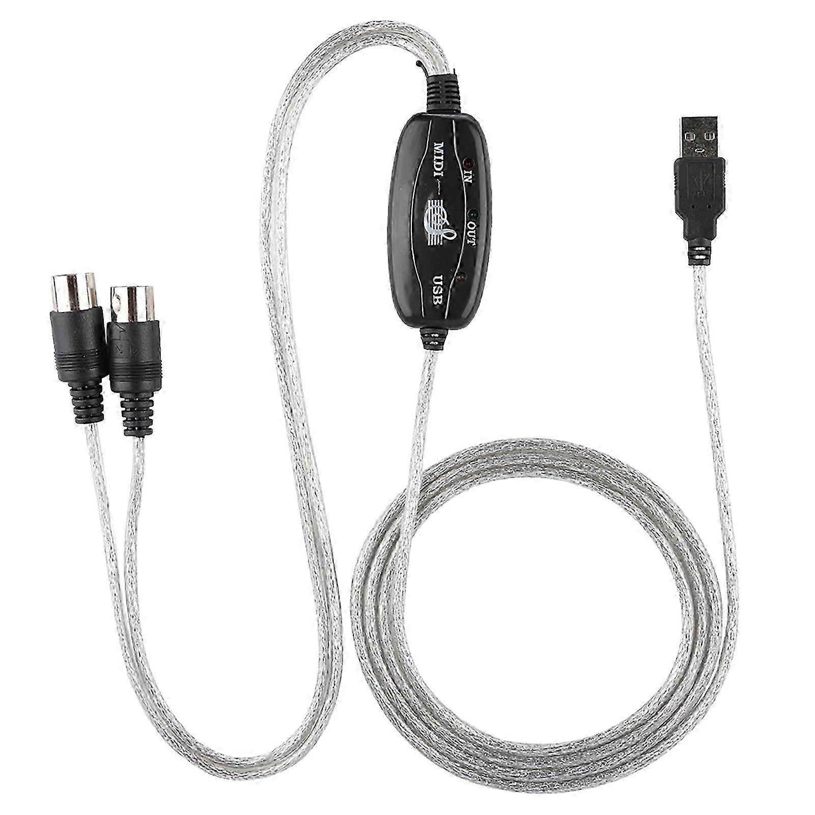 MIDI to USB Converter Cable, A MIDI Interface Adapter Cord and Music Editing Line for a Keyboard