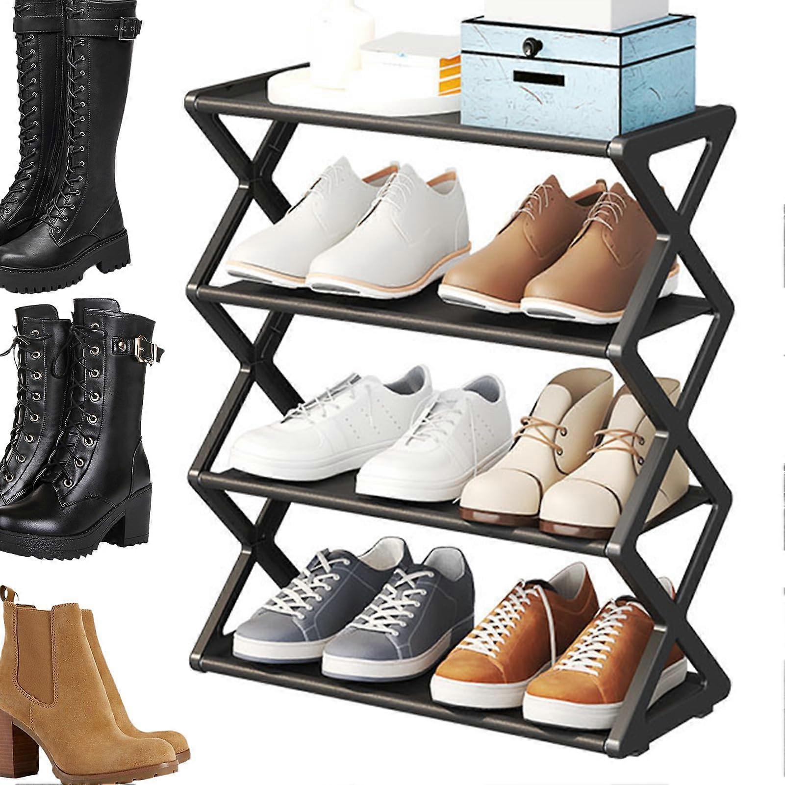 Shoe Storage Rack MultiTier Organizer, Compact Entryway Rack, Sturdy Metal Frame, Lightweight SpaceSaving Shelf