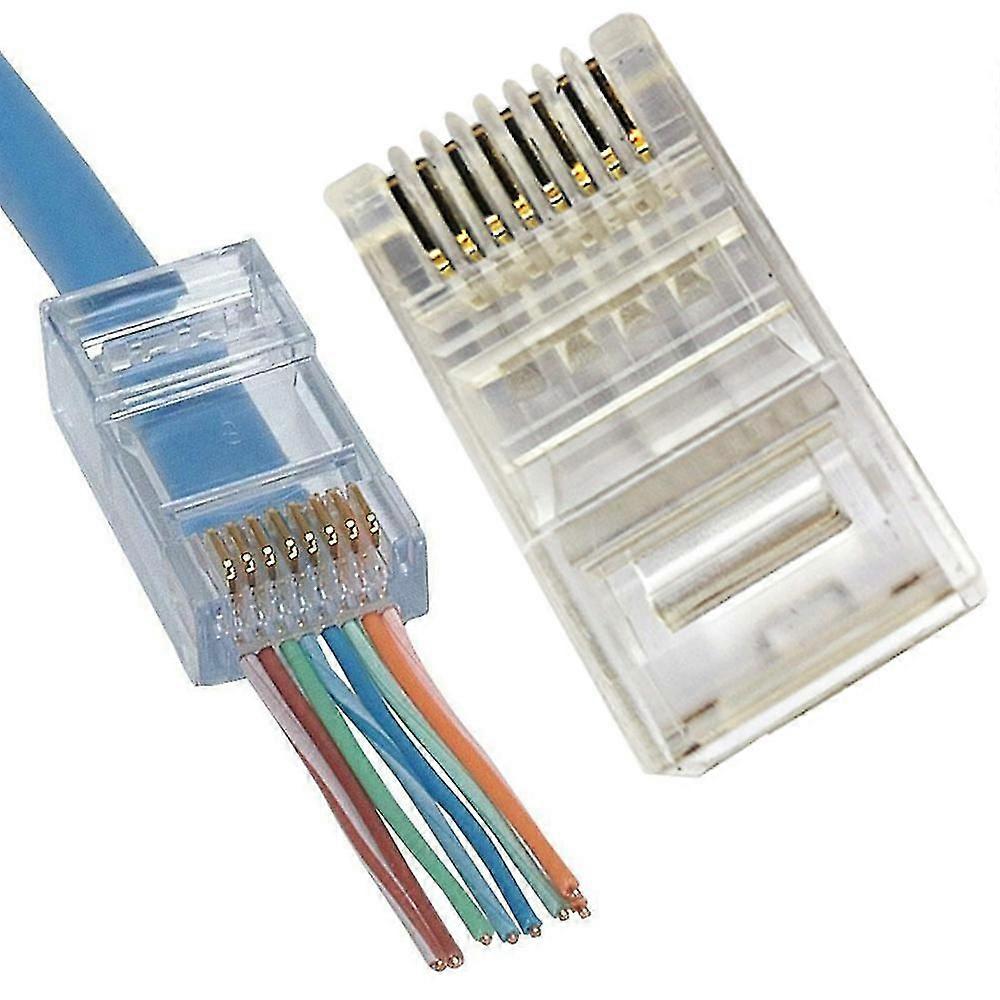 Rj45 はモジュラ式イーサネット ケーブル プラグ ネットワーク コネクタ エンド Cat6 8p8c 100pcs を通過します