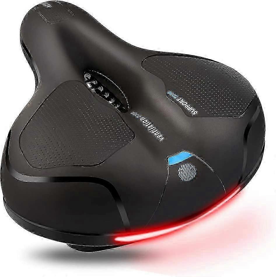 سرج دراجة، سرج جل مملوء برغوة الجل، سرج جل مريح مجوف مزدوج الزنبرك مصمم مع شريط عاكس خلفي، مقعد ركوب مريح