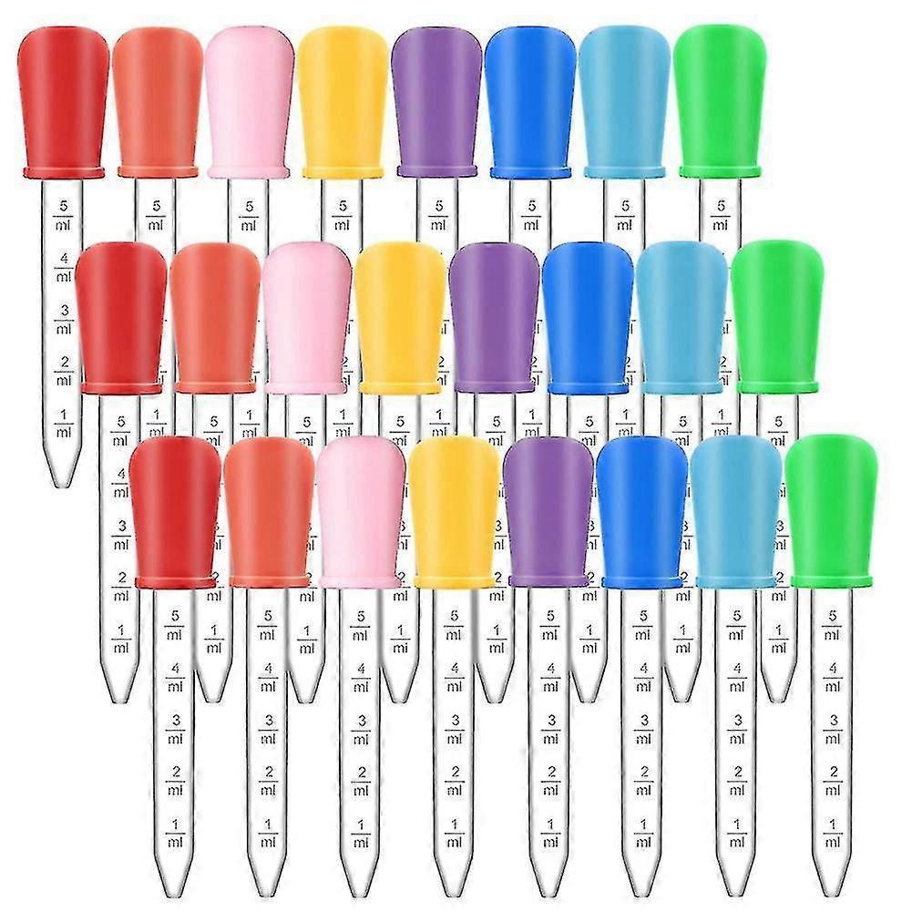 24パック液体スポイト、5mlシリコンおよび子供のための電球の先端が付いているプラスチック明確な薬の点眼器