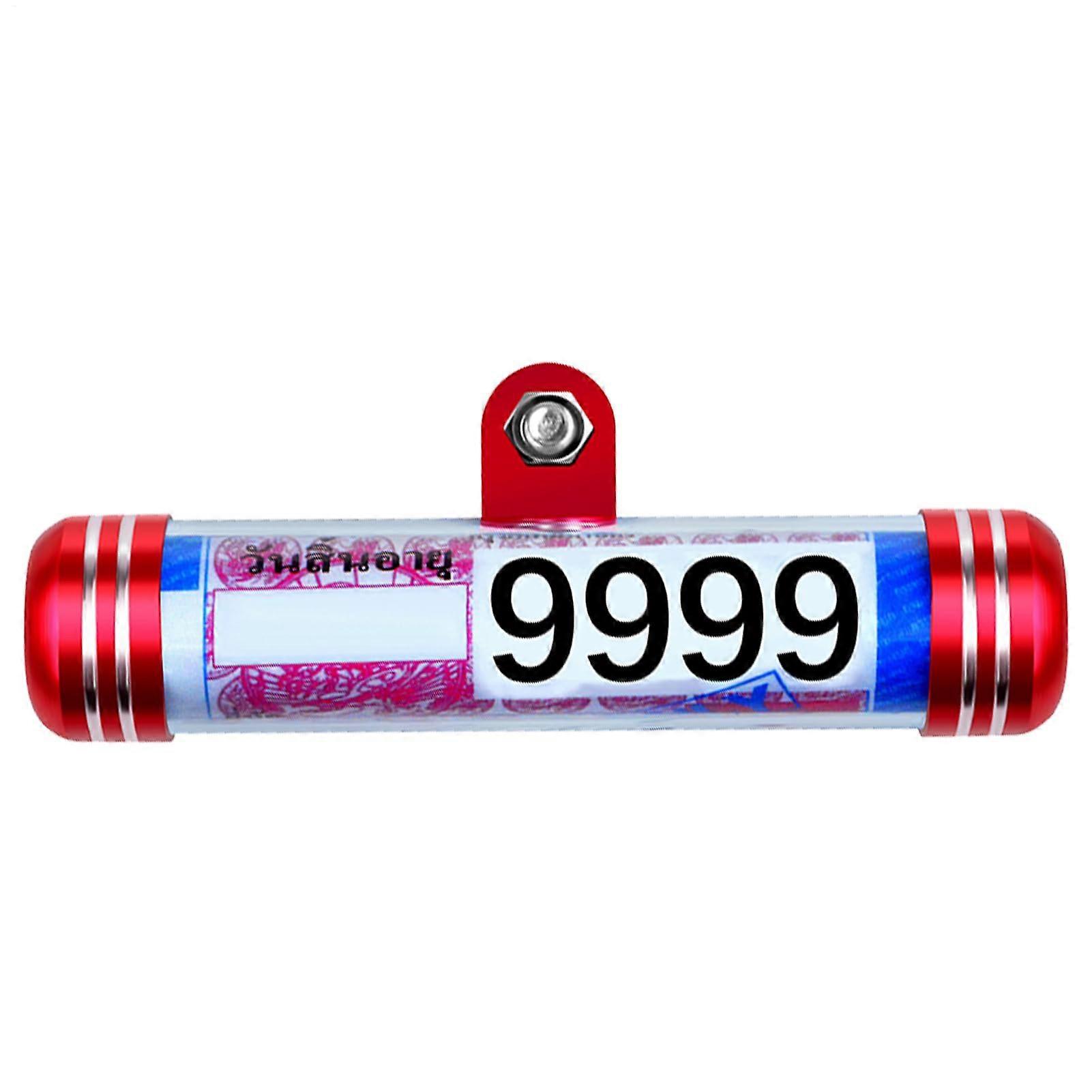 Motorcycle Document Tube Waterproof Storage Holder for Registration Papers and Control Discs Red