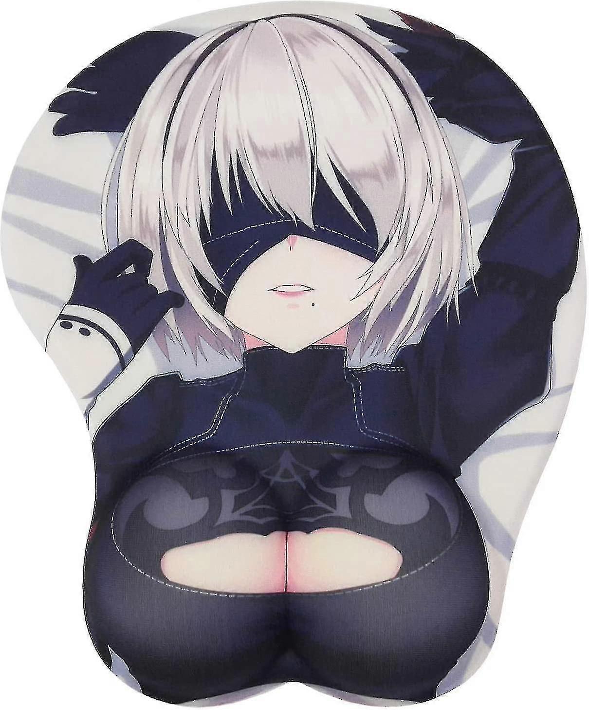 Computer Mouse Mat With Gel Wrist Support, Non Slip Mouse Pad (black)