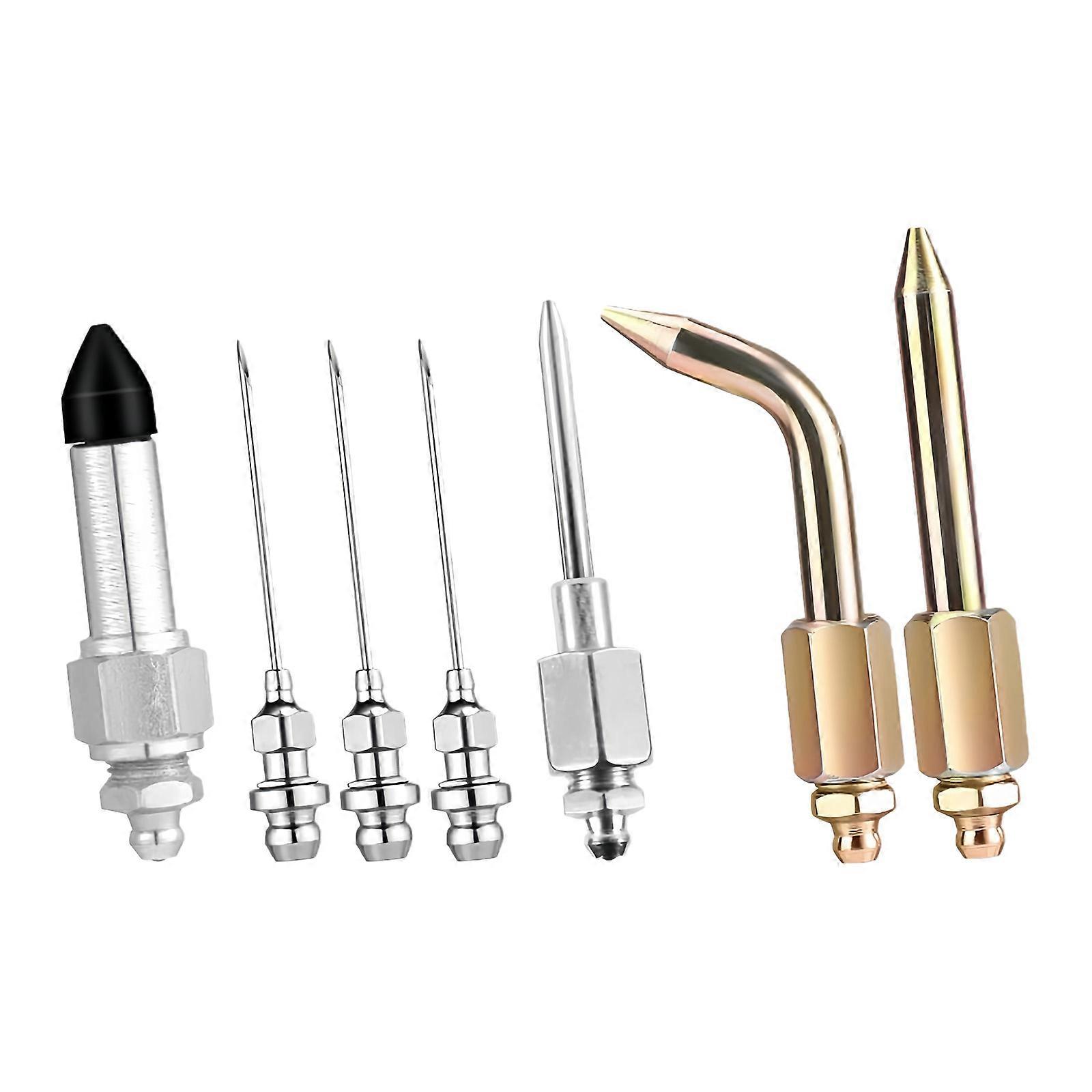 Multiple Purpose Grease Adapter Kit Includes 3 Nozzles 1 Needle Elbow Coupler for Automotive Industrial Homes Lubrication Multicolor