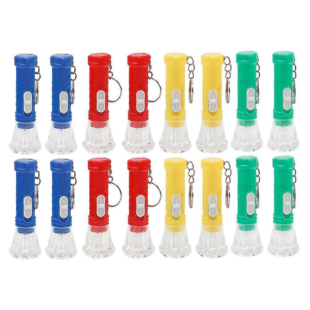 Keyring Flashlight Mini Pendant Light For General Users Outdoor Activities 6.4X2.3CM Plastic 16Pack