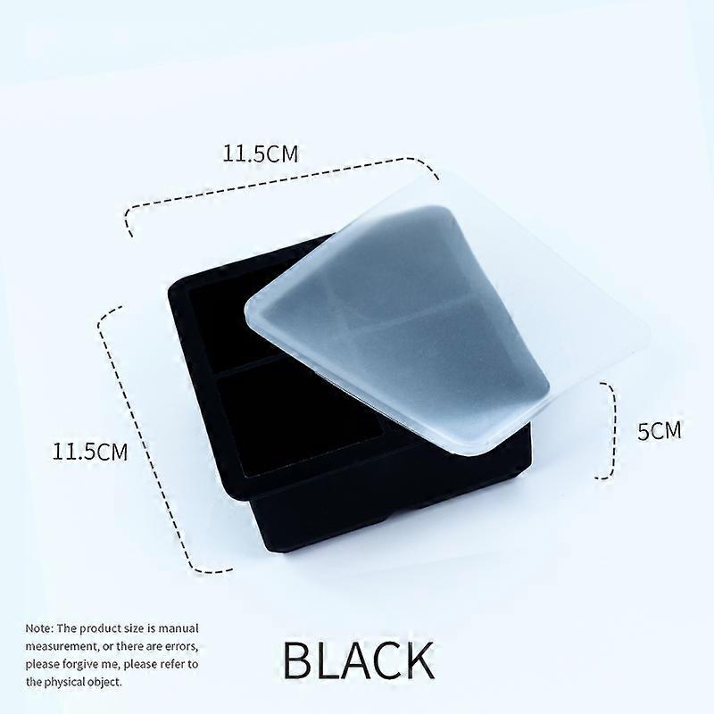 Silicone Large Ice Molds 2 Inch Big Ice Cube Trays with Removable Lid BPA-Free Easy Release and Stackable Flexible Ice Cube Tray
