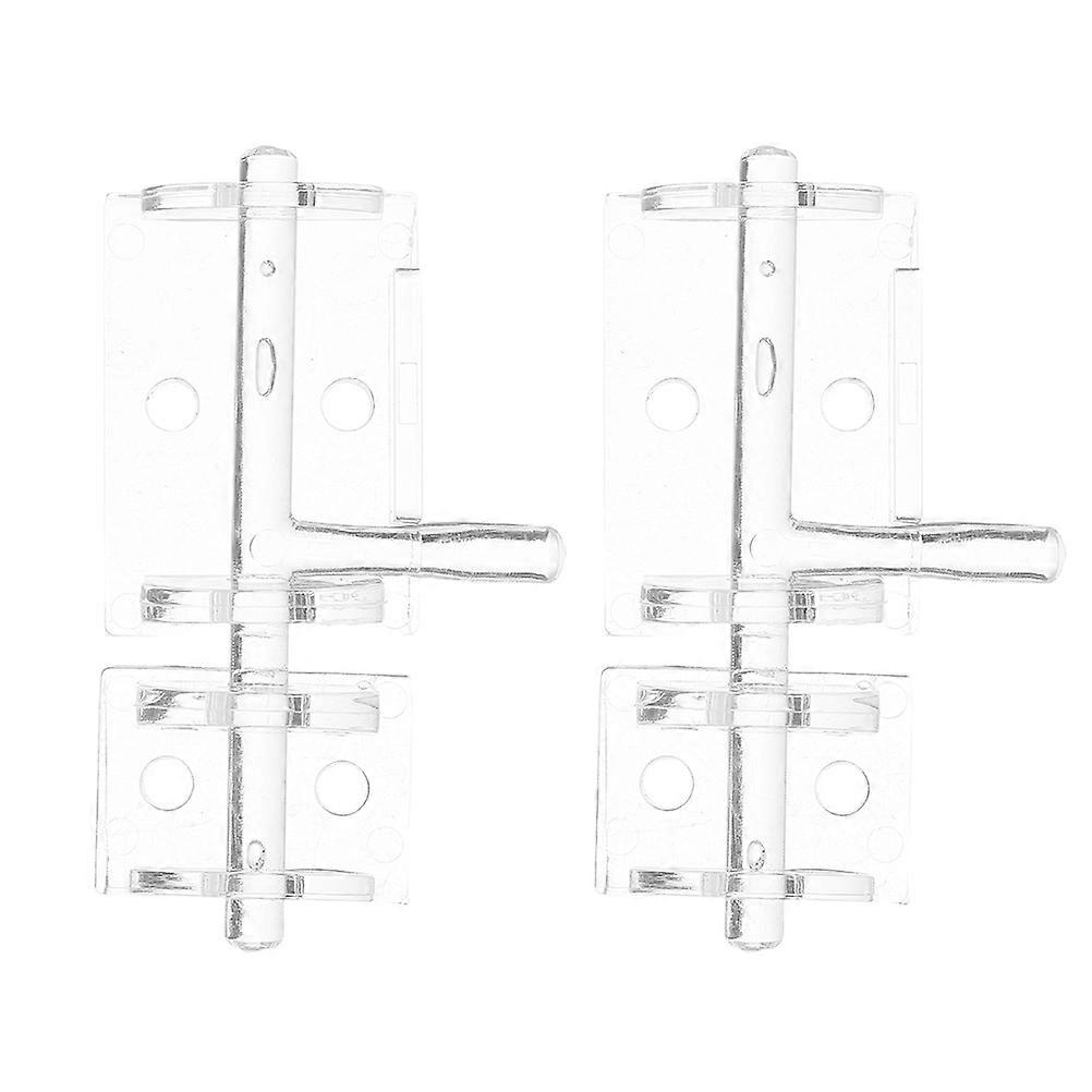 2Pcs Clear Design Gate Lock for Wooden Fence Indoor Use Made of Strong Acrylic for Enhanced Security