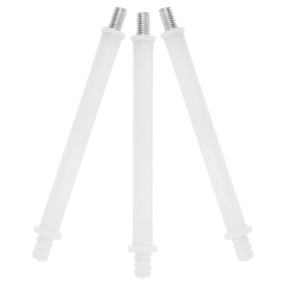 Toilet Brush Plastic Handle Pole for Replacement 3Pcs White Durable Poles