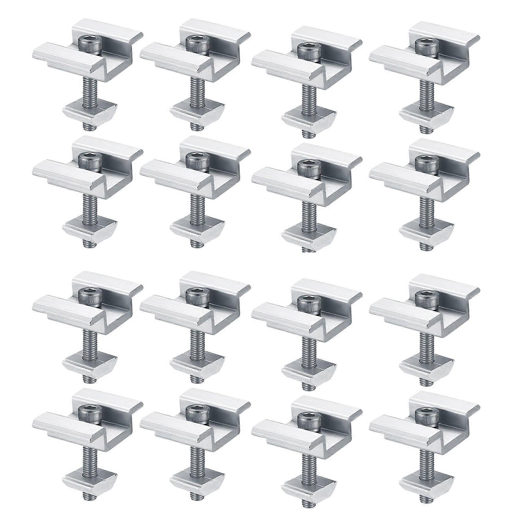 16Pack Solar Panel Mounting Brackets, Solar Panel End Clamps, Centre Clamps, for PV Solar Panel Solar Module 30mm