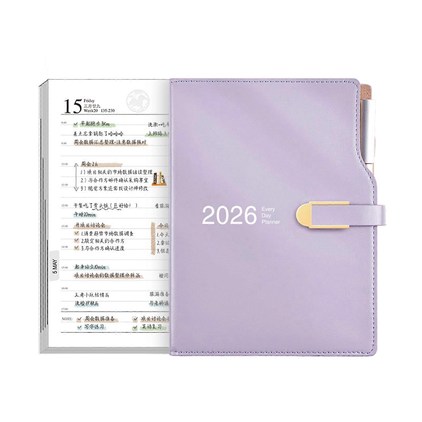 2026 Academic Business Planner Featuring To Do Lists Calendar Pages Premium Recyclable Paper Time Management Notebook  Lavender 6