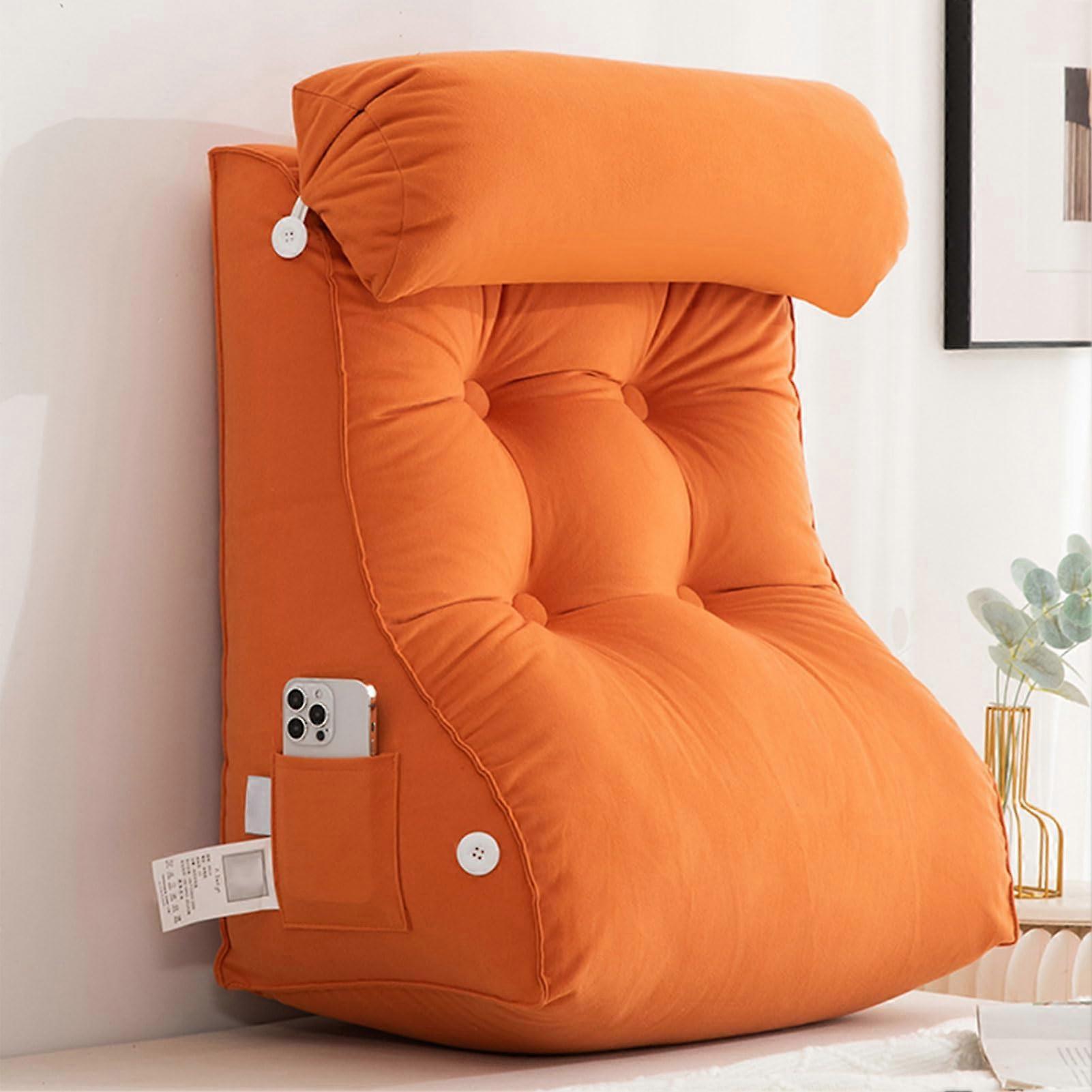 Reading Pillow with Armrests for Bed Rest, Ergonomic Back Support Cushion for Reading and TV