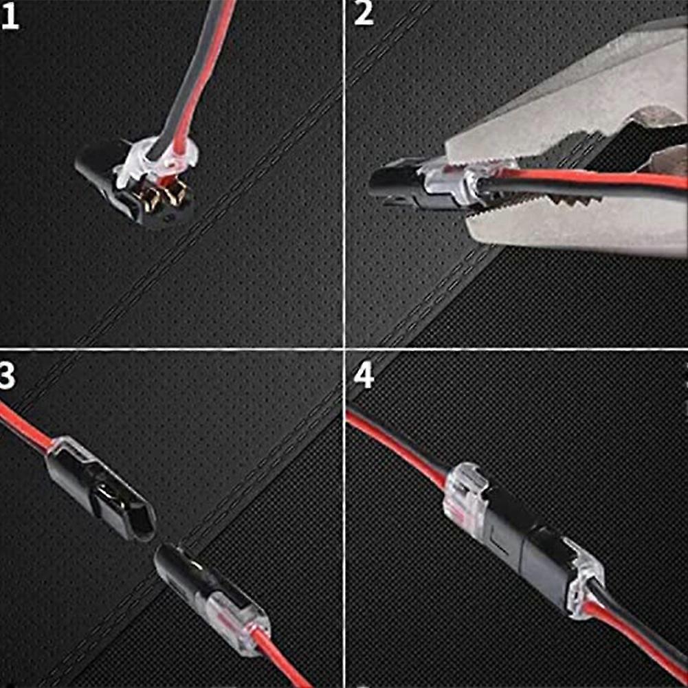 50PCS Double-Wire Push-In Connector with Locking Buckle,Low Voltage Wire Connectors,No Wire-Stripping Required