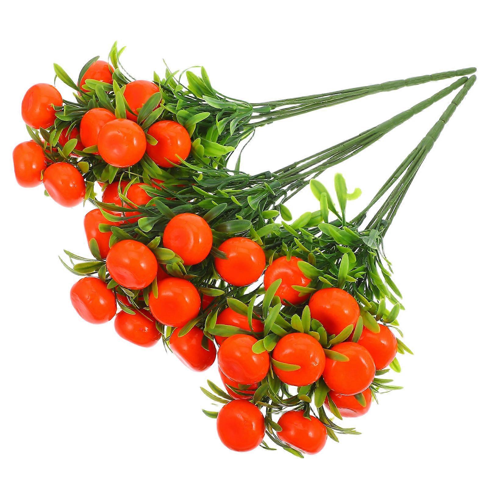 Lifelike Orange Branches for Vase Display with 12Pcs Artificial Stems