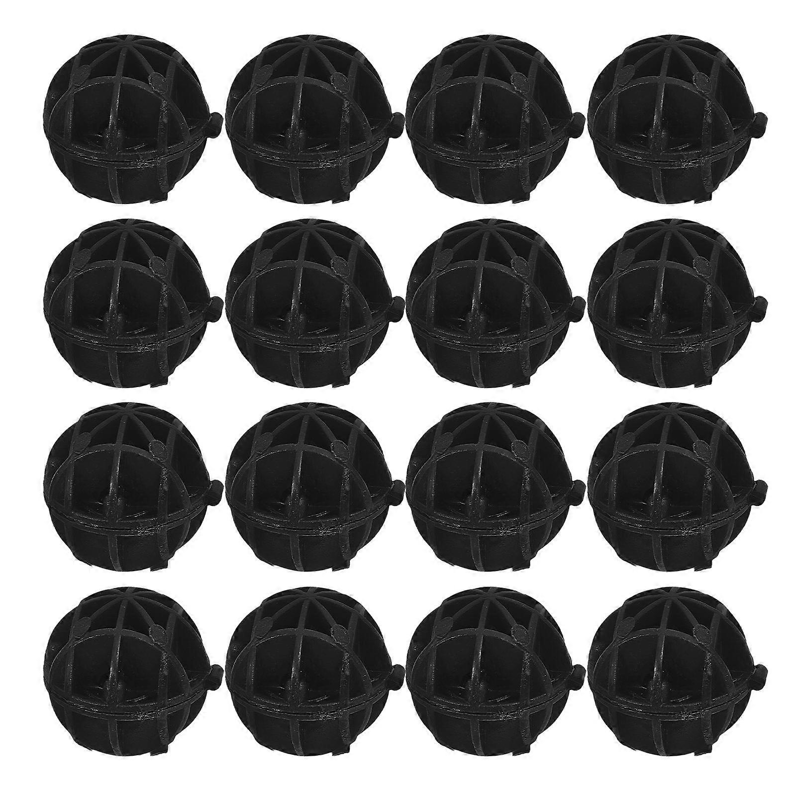 Aquarium Filter Ball Biological Filter Material for Storage 40Pcs Black ABS