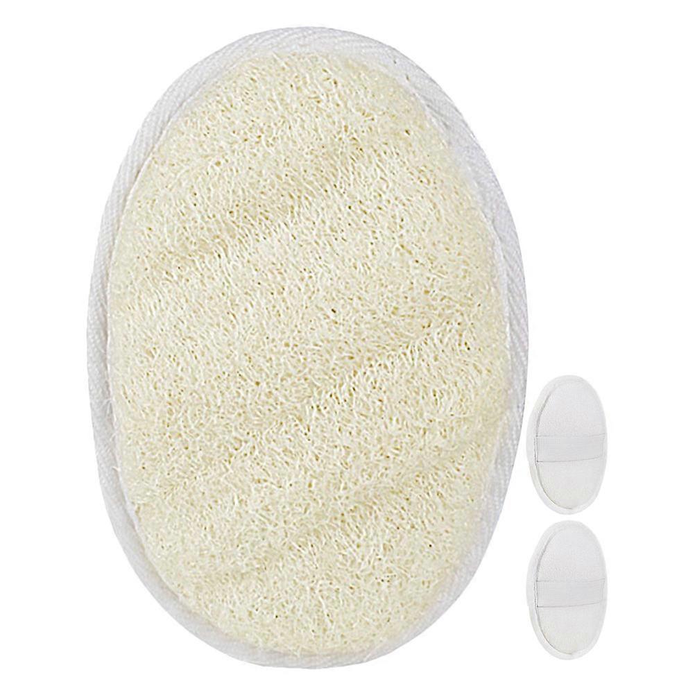 Exfoliating Loofah Scrubber for Body Bath Safe Comfortable Durable with Elastic Strap White