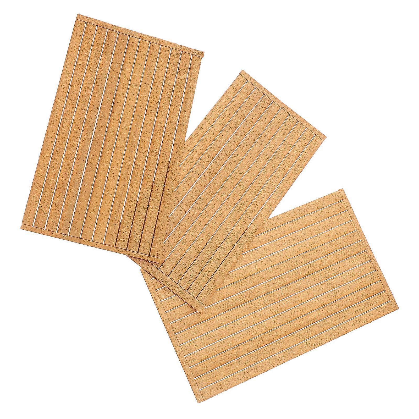 80pcs Solid Wood Boat Decking Strips for DIY Marine Models and Decorative Projects Beige