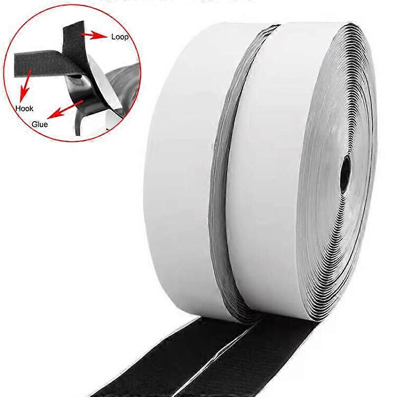 25Meter Strong Self Adhesive Velcros Tape | Extra Sticky Hook and Loop Fastener with Fluffy Loop Side for DIY & Craft