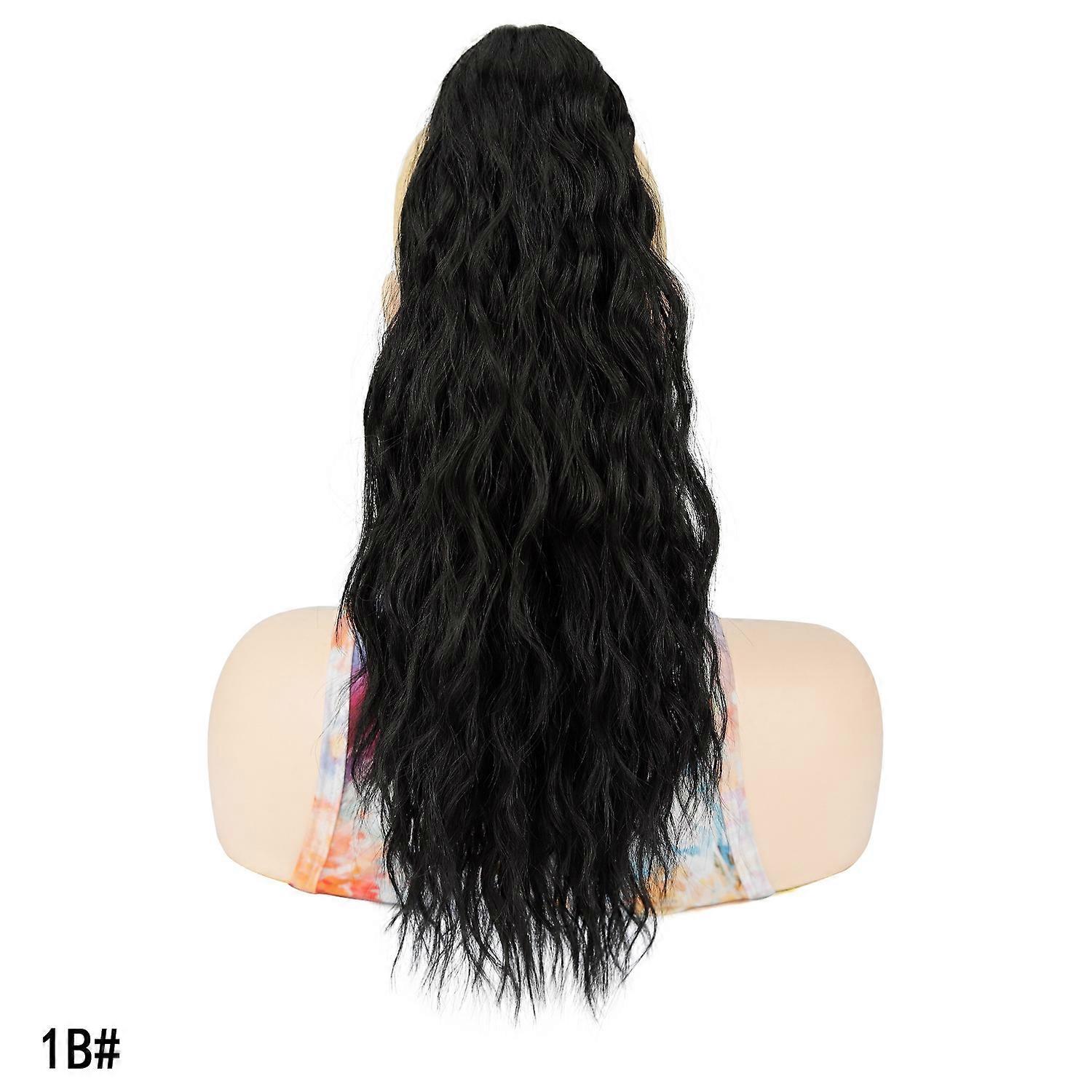 Women's wavy short curly ponytail with clips, fluffy wool curls, fake ponytail