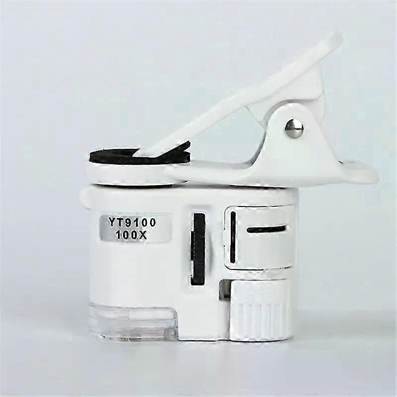 100X Universal Smartphone Microscope Attachments with LED Pocket Size Magnifying Glass Adjustable LED illuminates for Study
