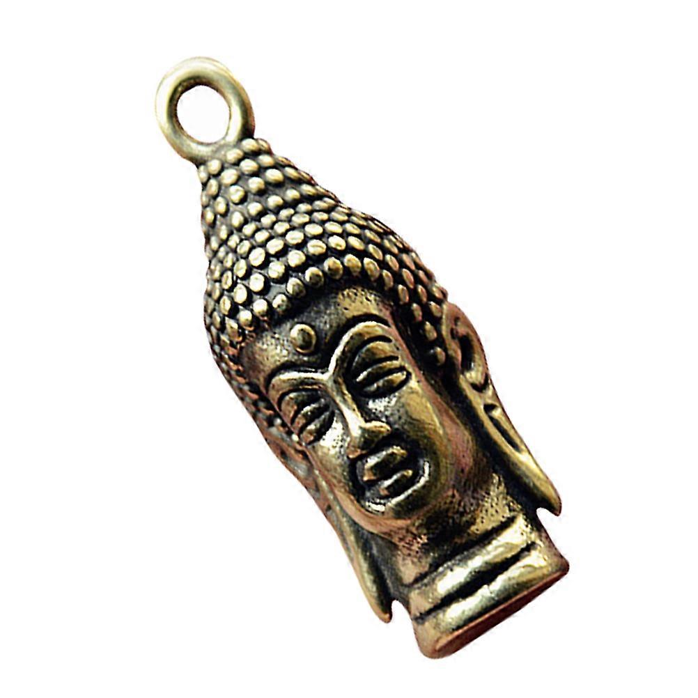 Retro Style Buddha's Head Key Pendant with Copper Material and Assorted Colors for Decoration 1.5 inch