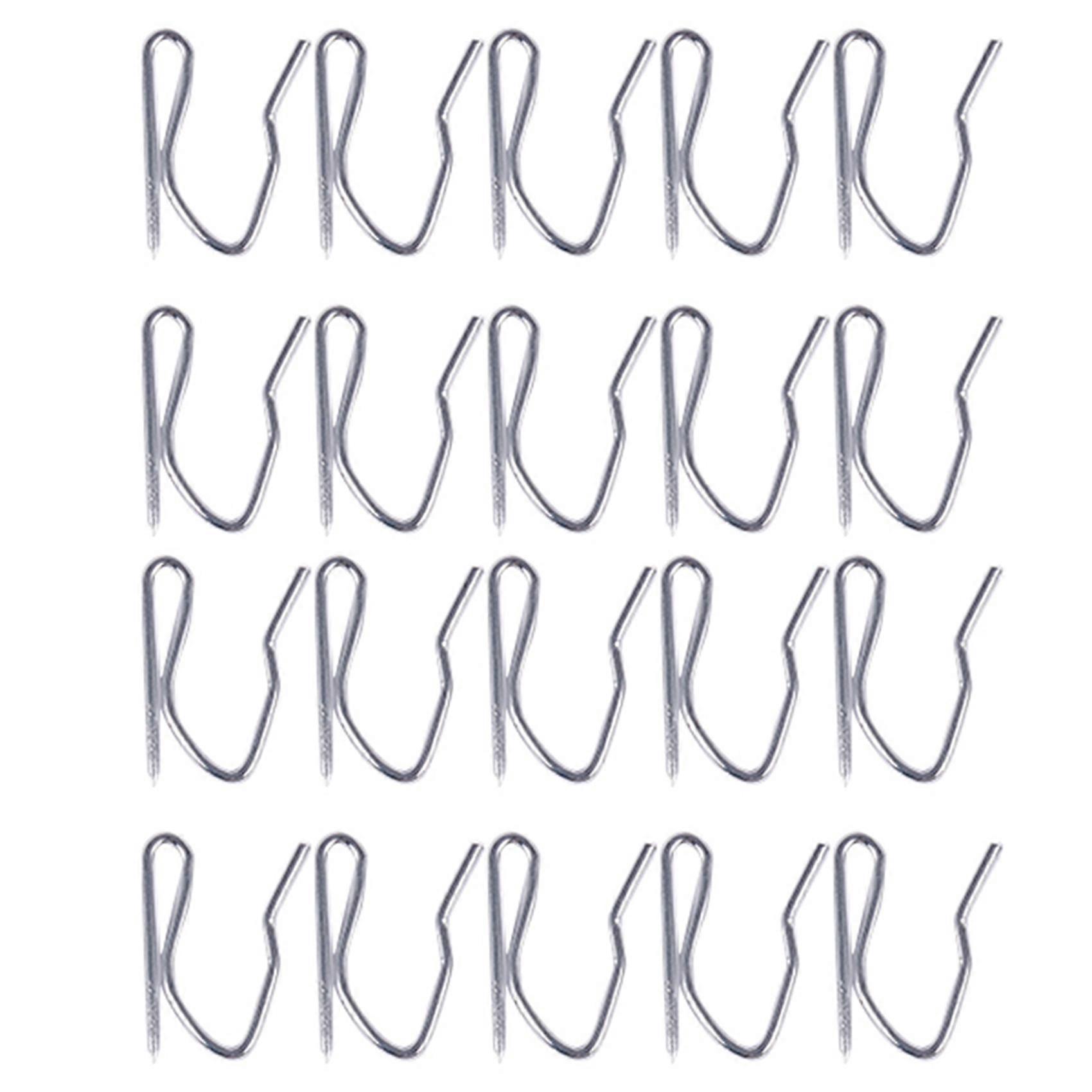 20Pcs Curtain Drapery Pin Hooks - Silvery