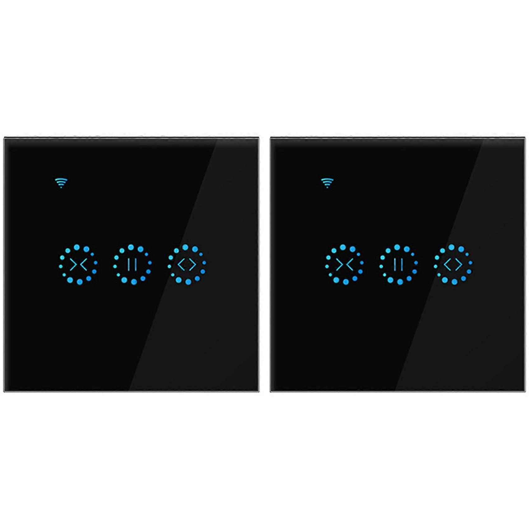 2X App Wifi Press Switch Roller Shutter Switch Blinds Curtain Switch Alexa -Black