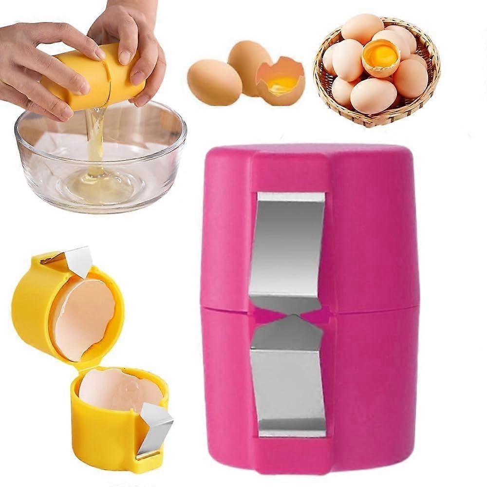 Egg Cracker and Shell Opener for Hard Boiled Eggs, Quick Mess Handheld Kitchen Tool Pink 1pc
