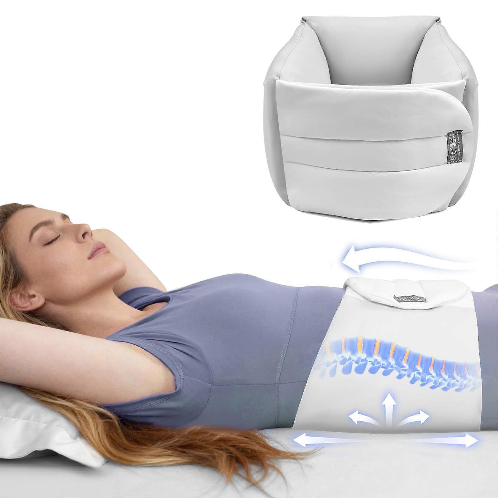 Lumbar Support Pillow for Sleeping with Adjustable Ergonomic Design and Cooling Fabric XLarge