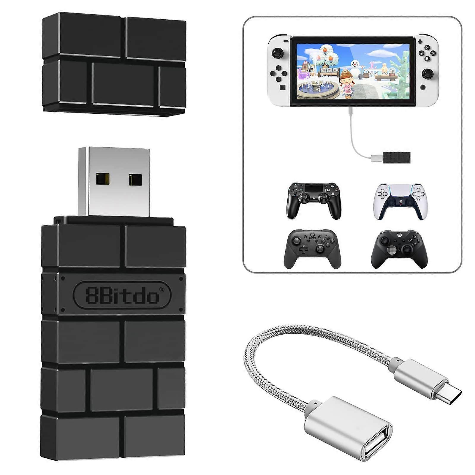 USB Bluetooth Controller Adapter for Switch OLED/Steam Deck/PS5/PS4/Xbox Series X/S