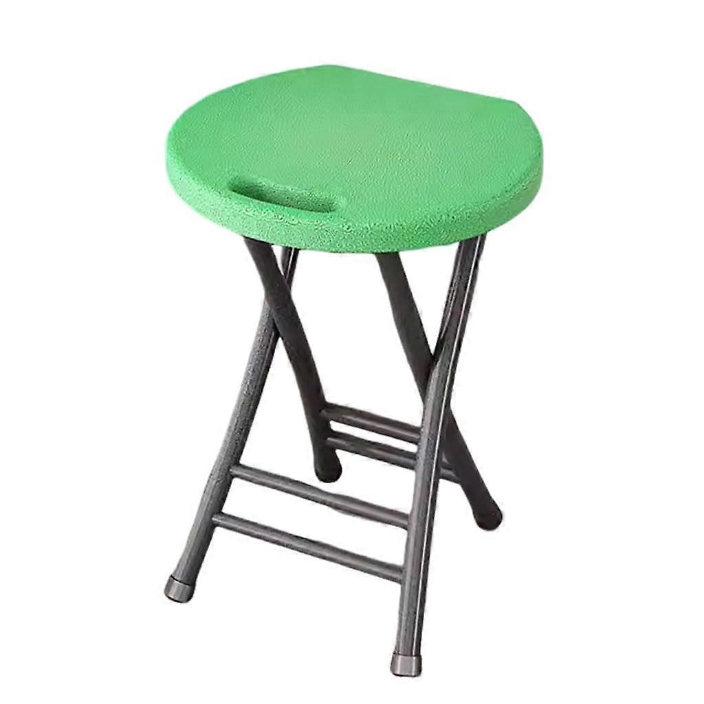 18 Inch Folding Stool with Handle, Plastic Portable Stool for Adults, Space Saving Kitchen and Outdoor Use, Green