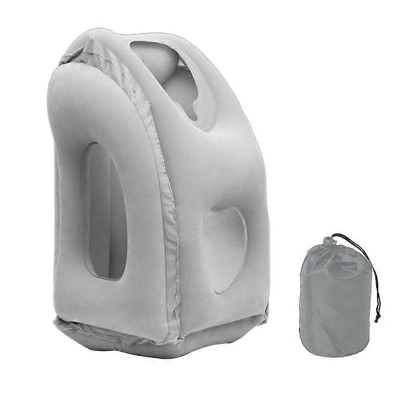 New Pattern Inflatable Travel Pillow Portable Chin Support Neck Pillow for Airplane Car Bus Train Office Nap Rest Support Pillow