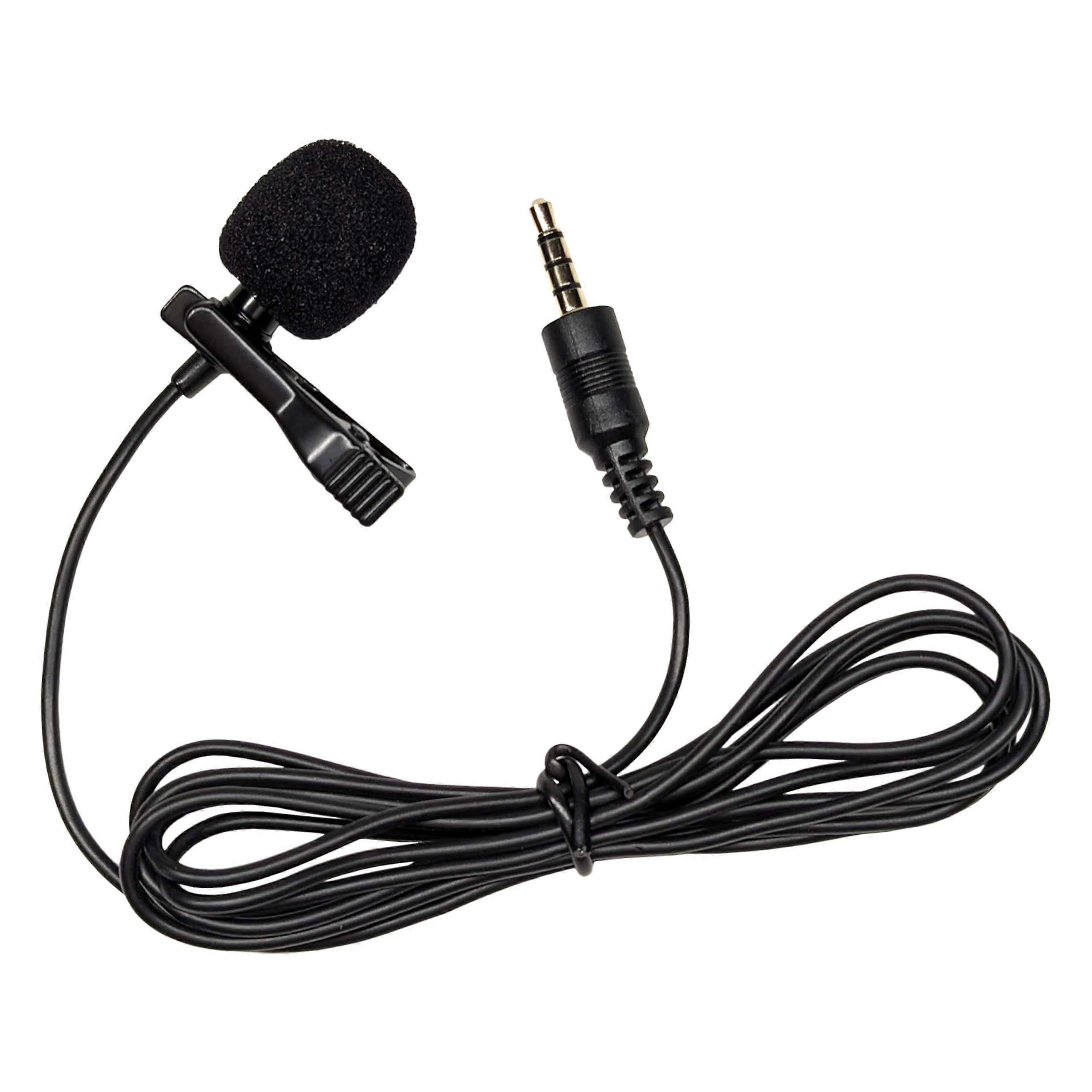 Lavalier Microphone Omnidirectional ClipOn Lapel Mic for iPhone Tablet 3.5mm 150cm Cable