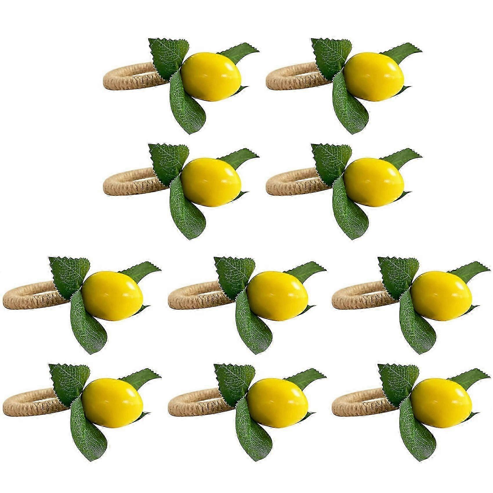 10Pcs Simulation Lemon Napkin Ring for Wedding Hotel Decor-JJ