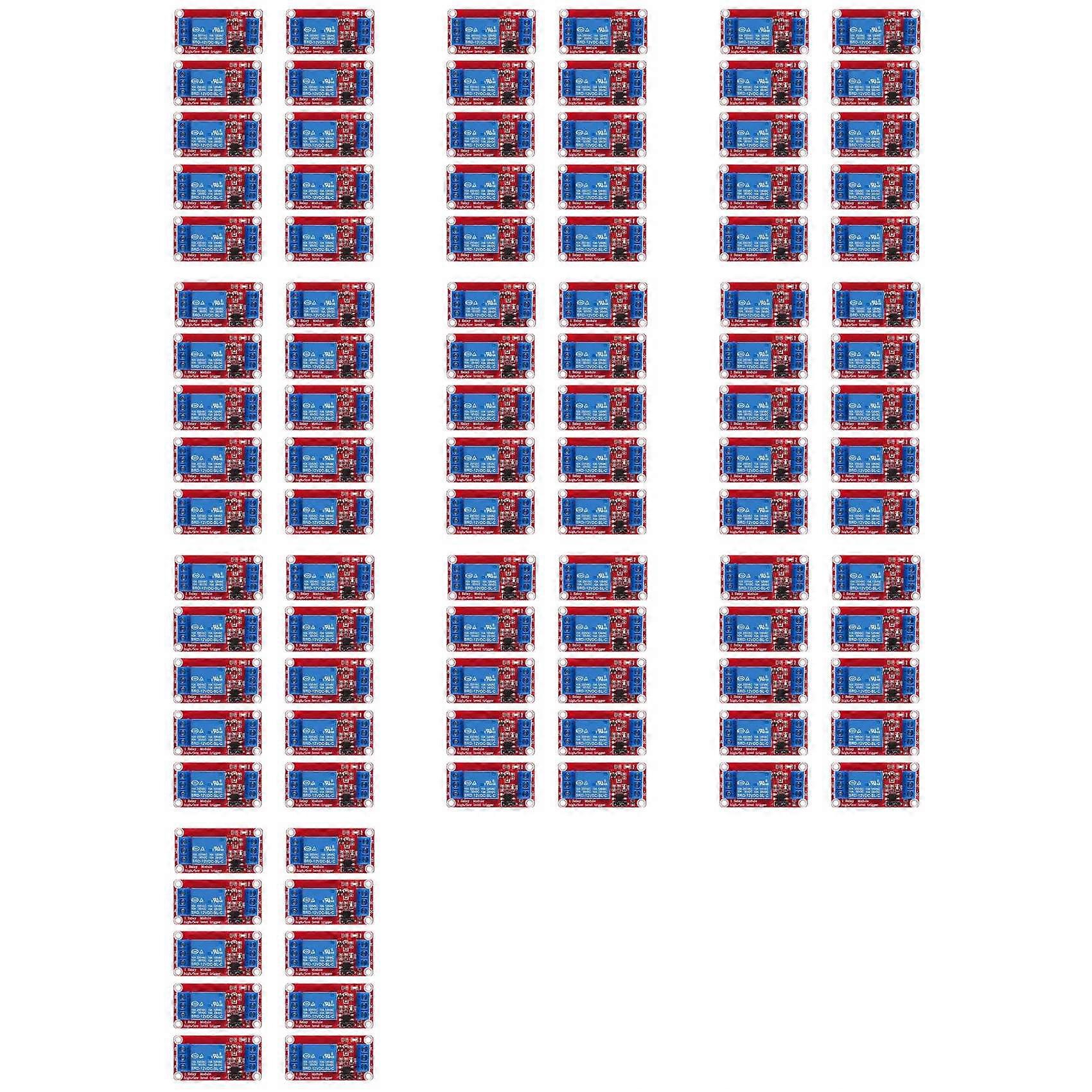 100pcs Relay Module DC 12V Relay Board 1 Channel with Optocoupler Isolation Support High or Low Level
