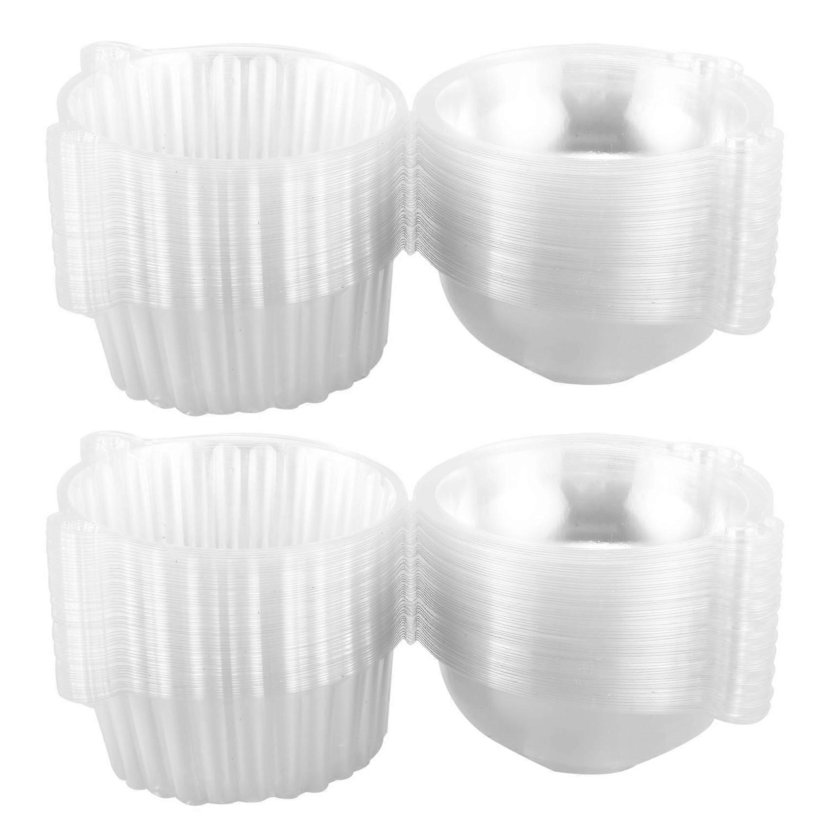 100 x Single Plastic Clear Cupcake Holder / Cake Container Dome Muffin Carrier