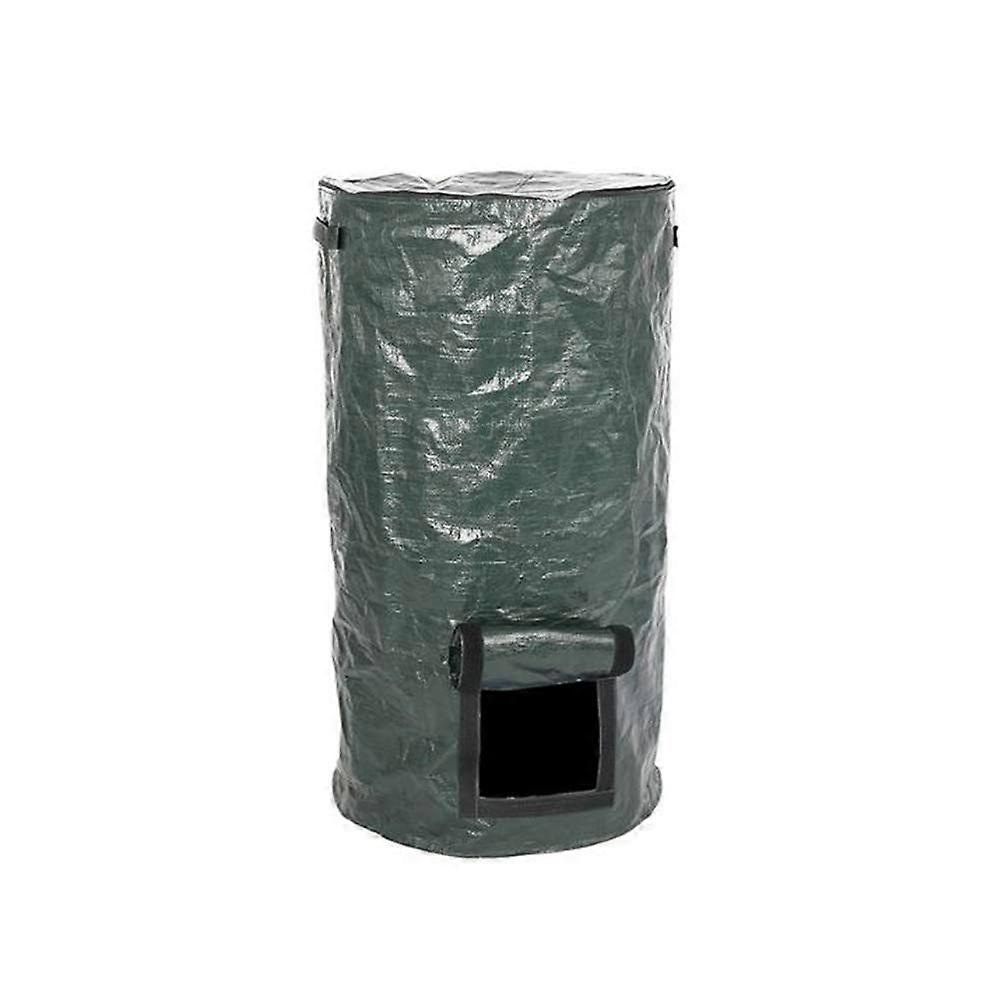 Compost Bin Bag with Large Side Window, Zipper , Waterproof PE, 35x60cm Green