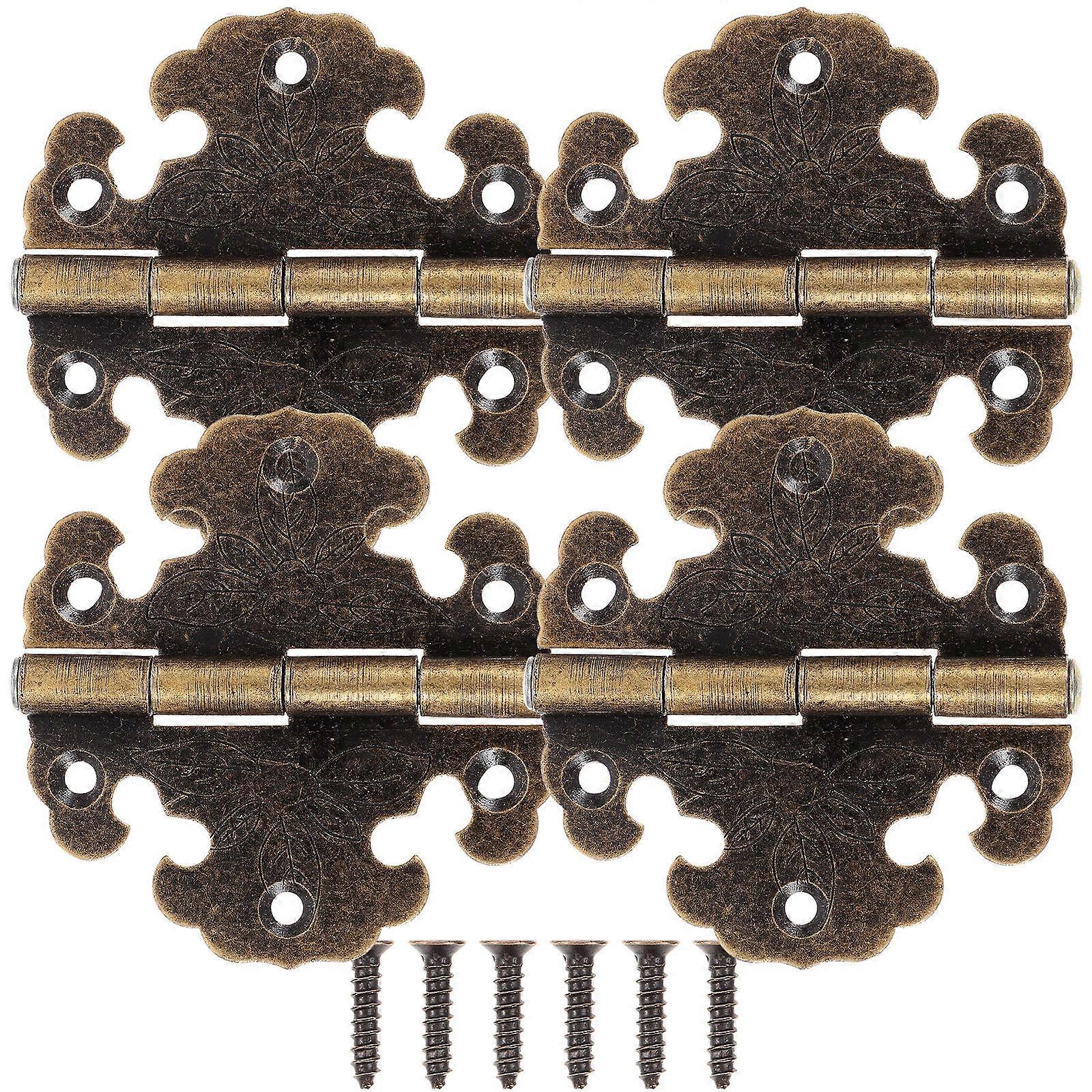 Classic Copper Hinges Decorative Hinges for Wooden Box 4Pcs Pack