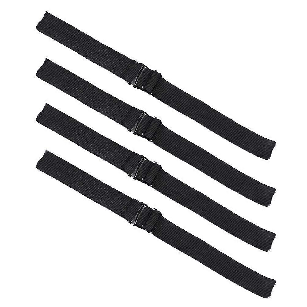 Wig Strap for Home Use Elastic Bands Wrap Edges 4Pcs Black