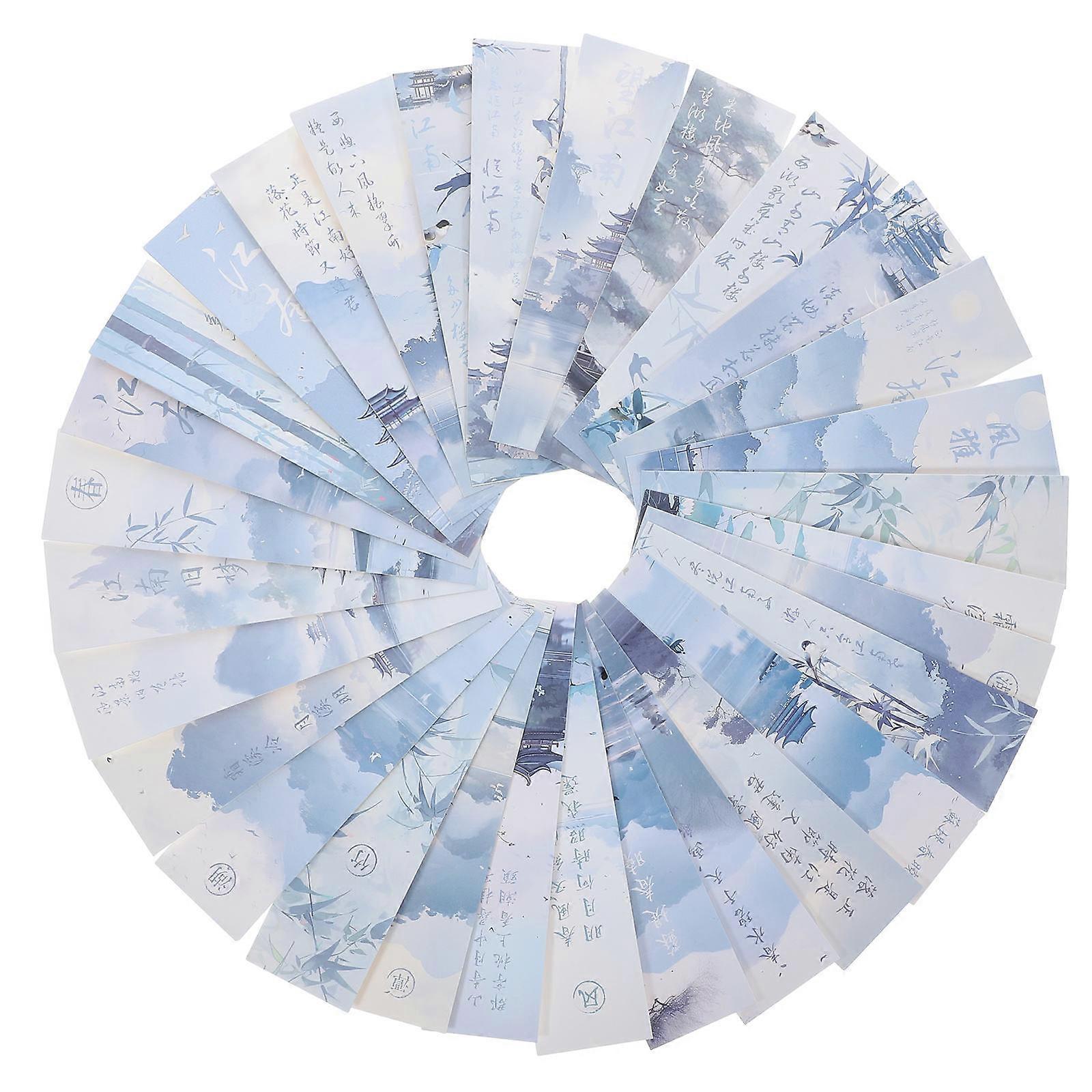 Beautiful Bookmark Chinese Style Bookmark Rectangular Shape Inkjet Printing Technology 30Pcs