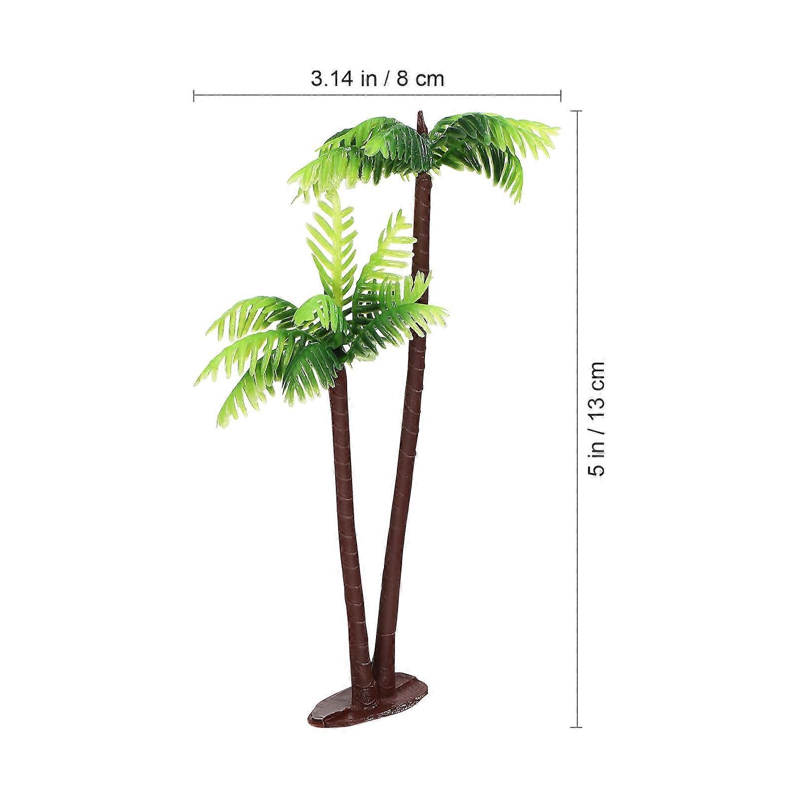 Plastic Palm Tree Miniature Tree for Micro Landscape 12Pcs Pack