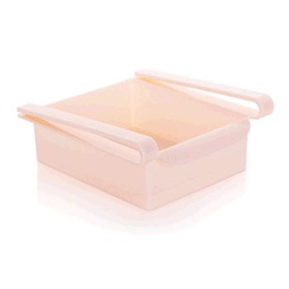 Fridge Storage Rack Adjustable PullOut Refrigerator Organizer for Maximizing Space, Beige