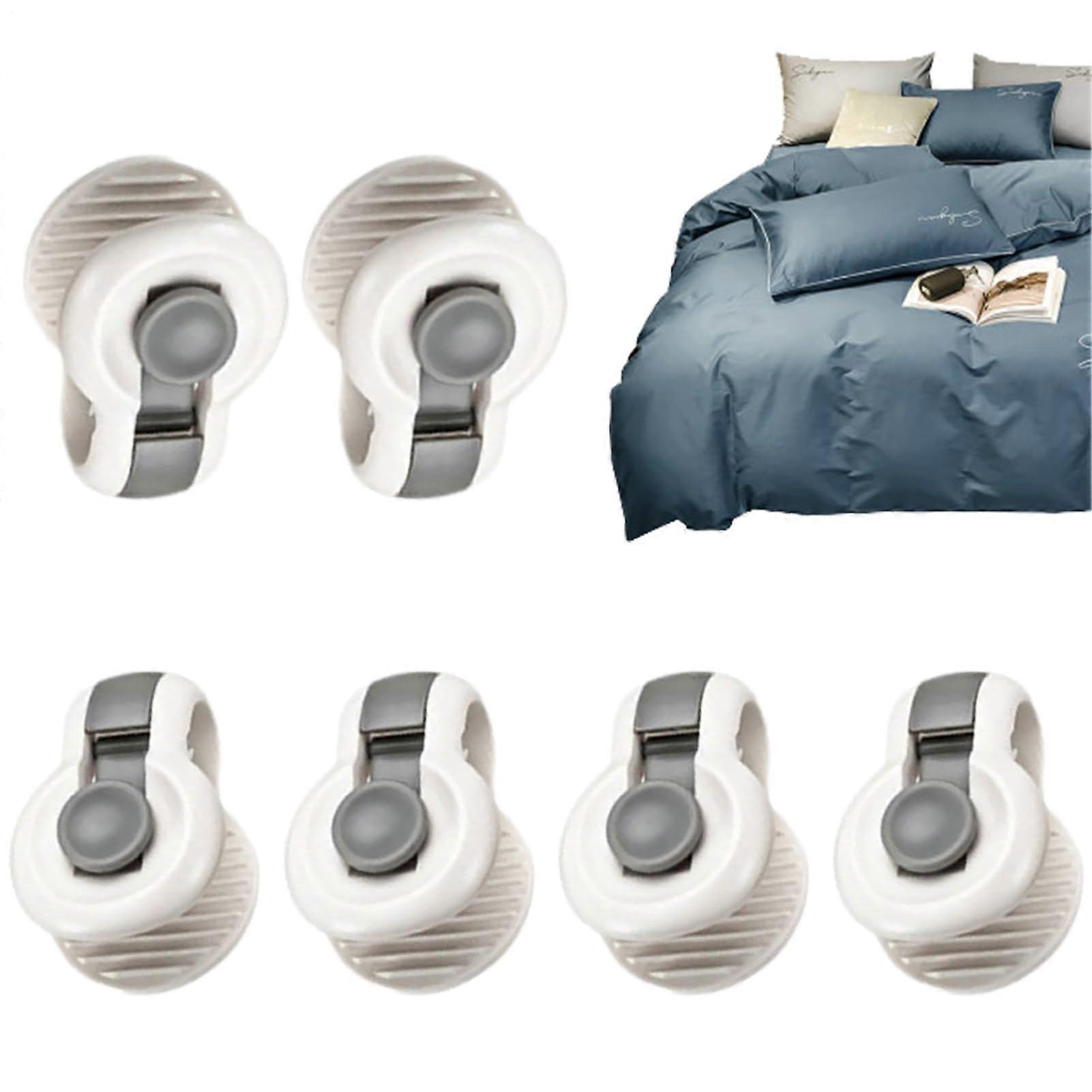 Duvet Clips with Invisible Locking Design, AntiSlip Comforter Fasteners, 6pcs Damage Set, Gray