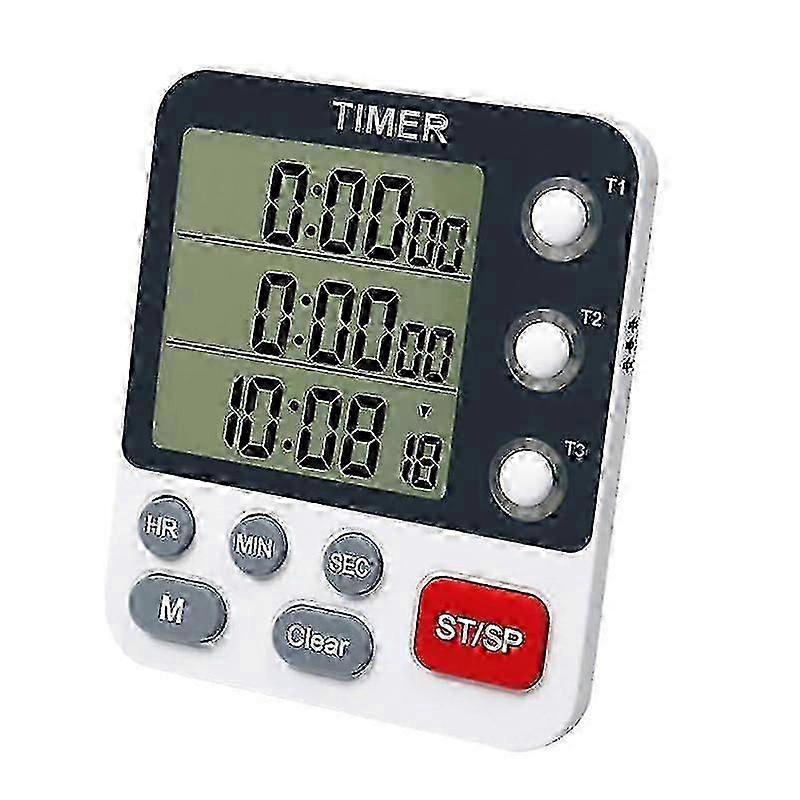 Adjustable Timer with Magnetic Back, Volume Control, One-Key Reset, Durable Plastic for Home Use