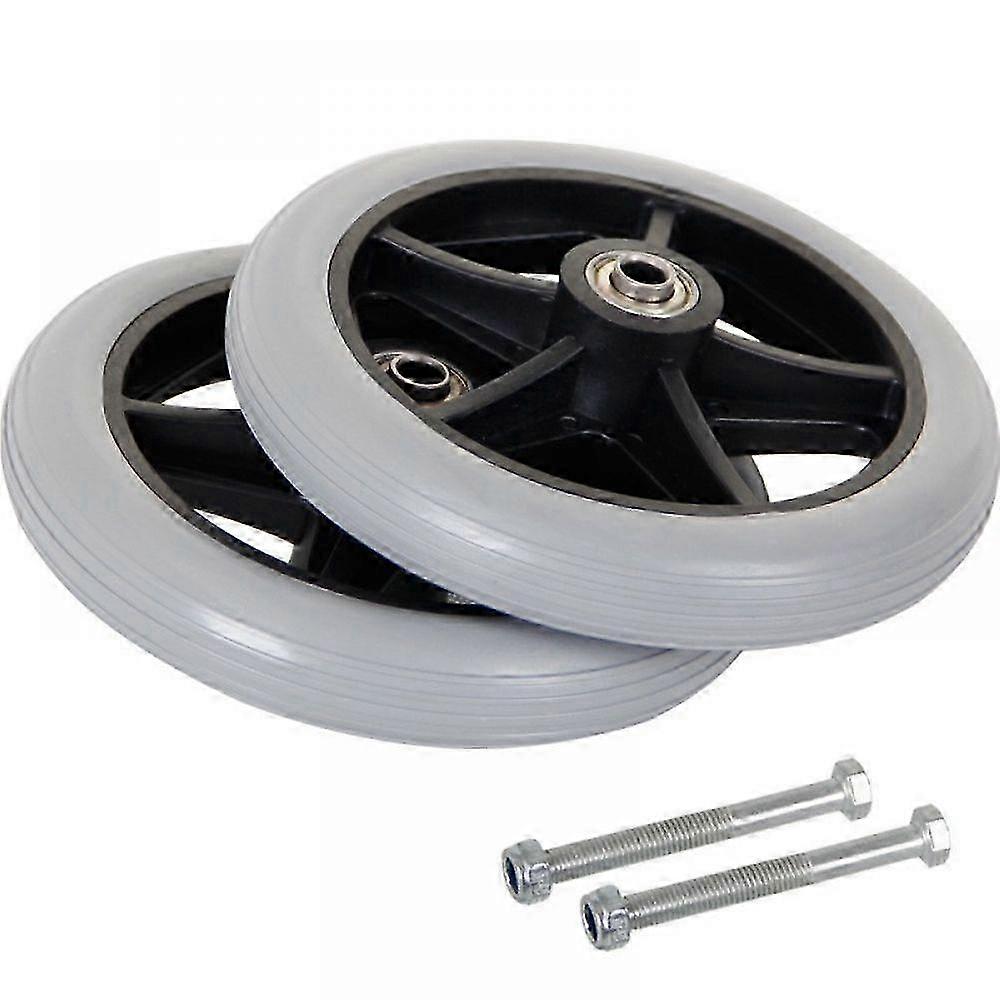 Wheelchair Front Solid 6 Inch Wheel with Bearings & Screws, Easy Replacement 2025