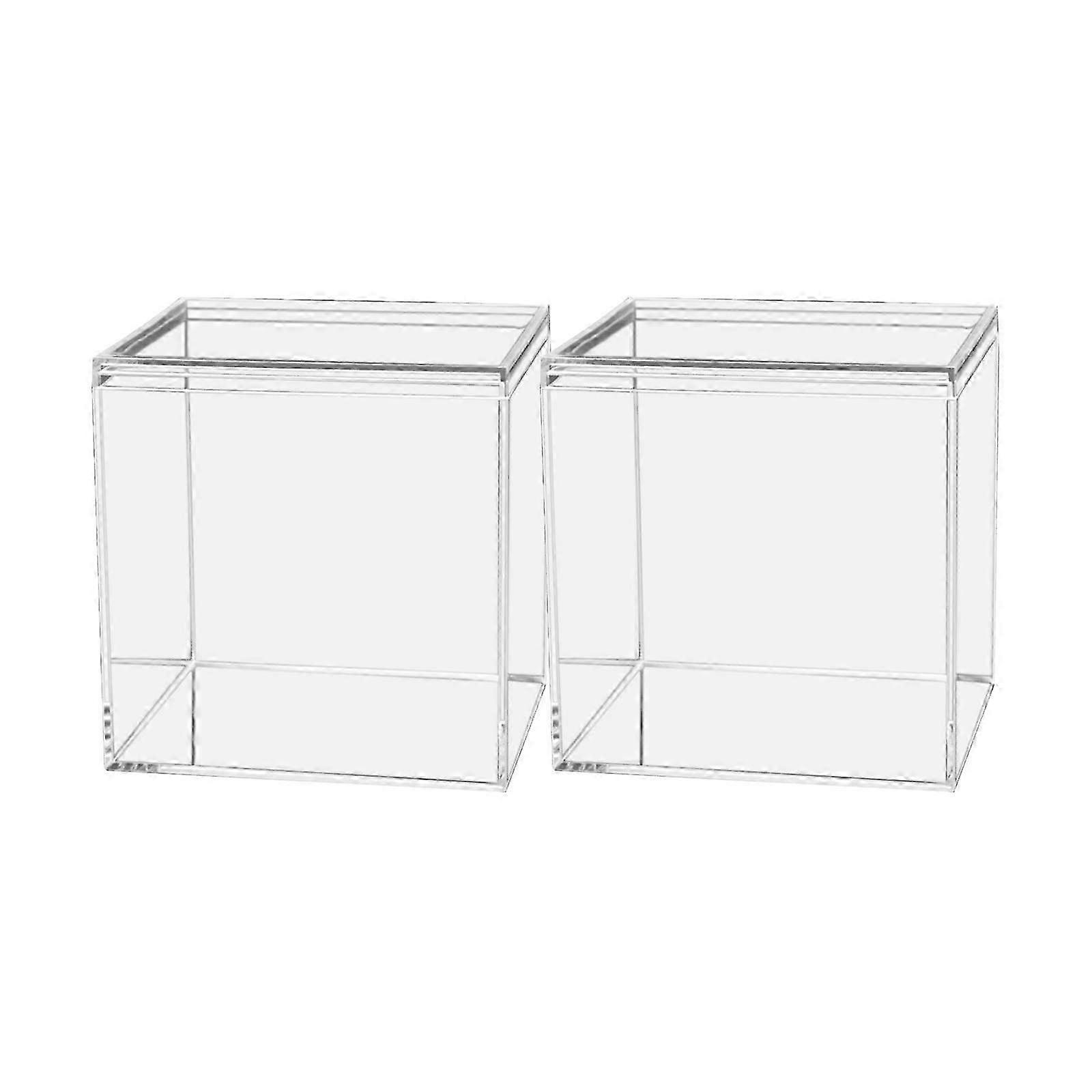 2025 2 Pcs Clear Storage Box Container Candy Snack Box Stackable , , Optional