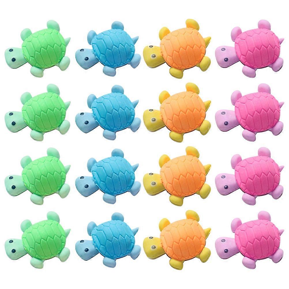 Children Stationery Turtle Shaped Eraser for Classroom Use 18Pcs Pack