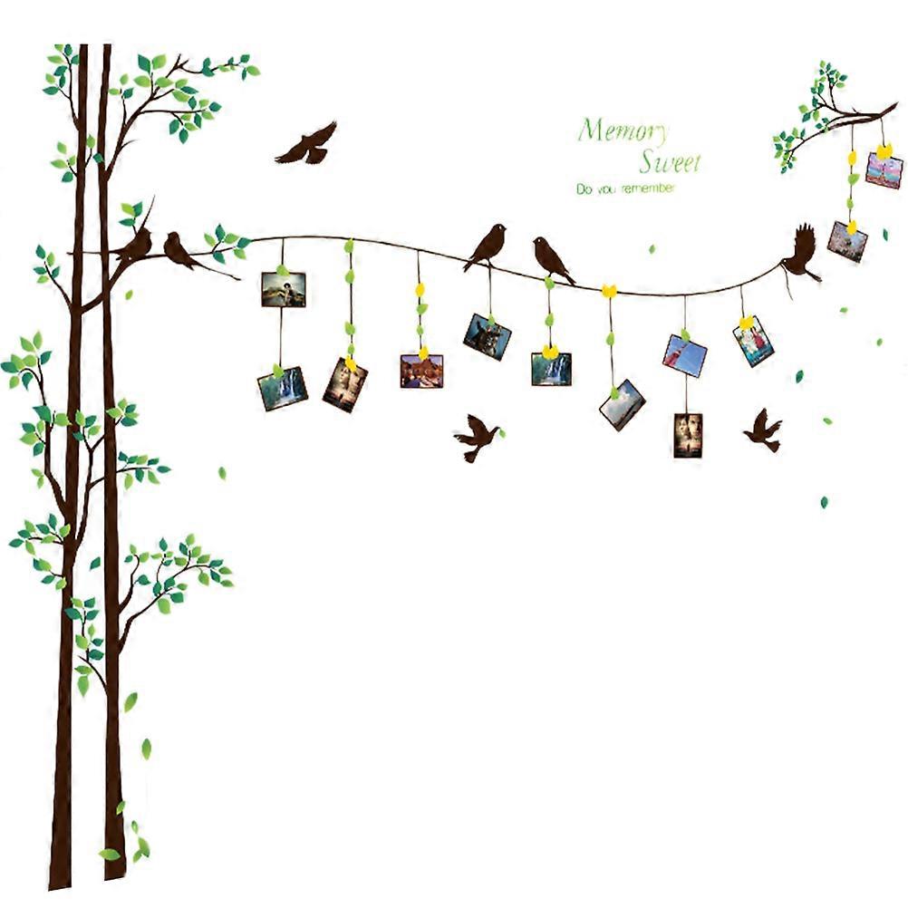Wall Sticker Decor for Bedroom with Tree and Birds Pattern 3Pcs