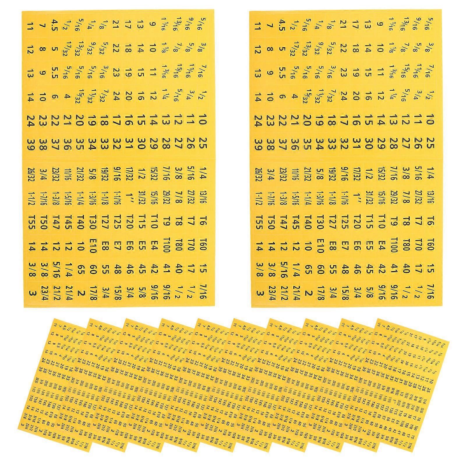 20 Sheets Socket Labels Toolbox Stickers: Socket Size Stickers - Tool Organizer Adhesive Labels For Wrench And Spanner Size Identification
