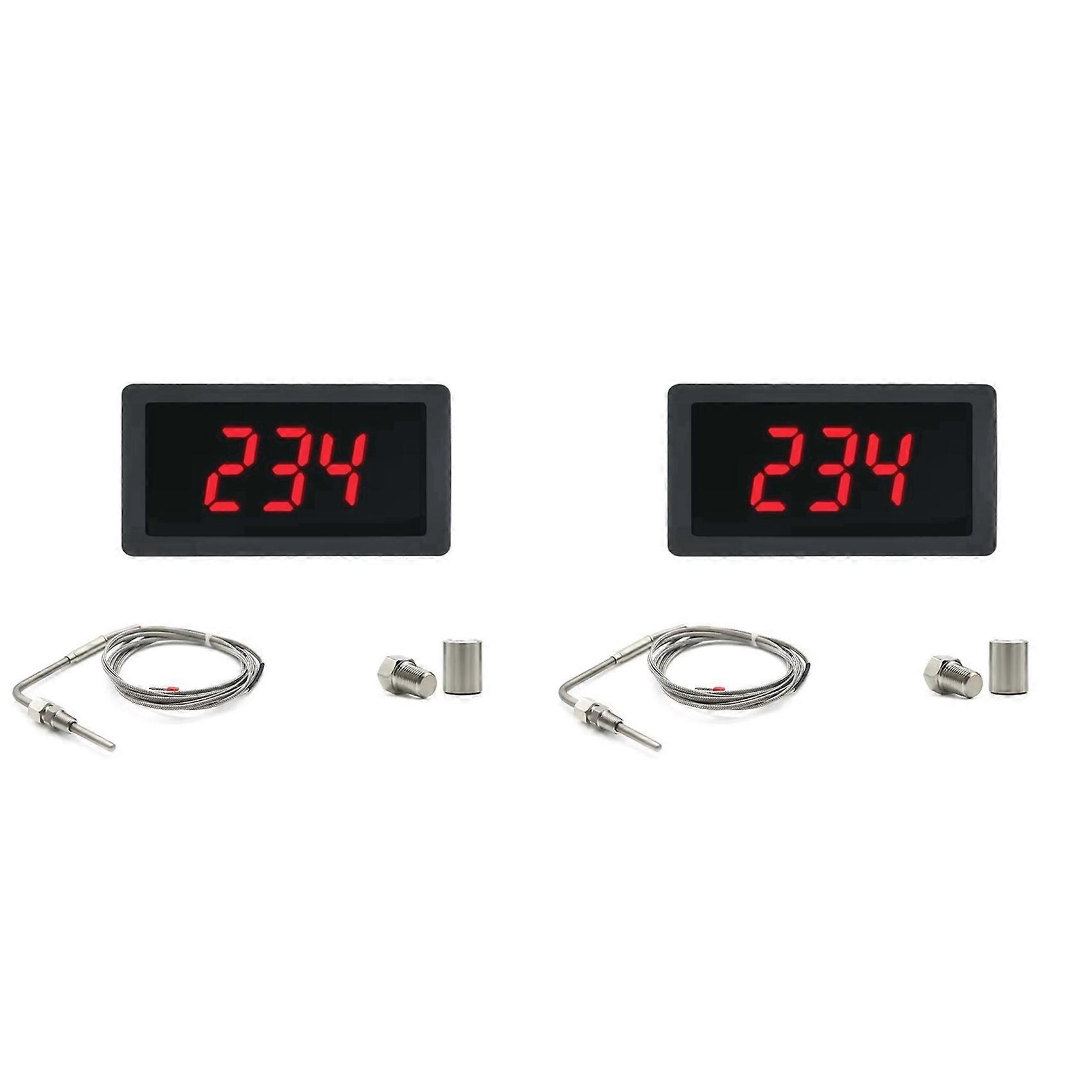 2X LED Meter with EGT Sensor Temperature Sensor Soldering Bundle Kit Adiustable Function Compatible Pt100 Temperature D